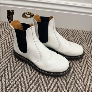 Dr. Martens White Ankle Boots